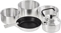 Camping Cooking Set 5 Pieces Stackable Aluminium Pots Frying Pan