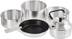 Camping Cooking Set 5 Pieces Stackable Aluminium Pots Frying Pan