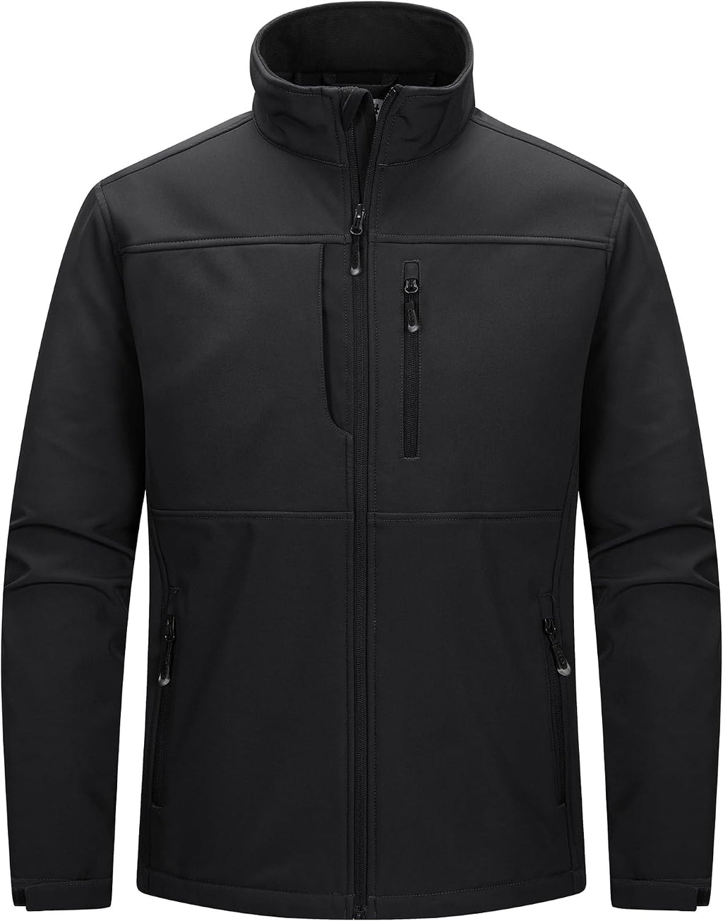 Men's Lightweight Softshell Jacket, Warm Fleece Lined, Windproof and Waterproof Softshell, Outdoor Hiking