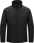 Men's Lightweight Softshell Jacket, Warm Fleece Lined, Windproof and Waterproof Softshell, Outdoor Hiking