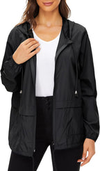 Lightweight Rain Jacket Women Raincoat for Women Packable Rain Coat Windbreaker Rain Jackets Waterproof with Hood