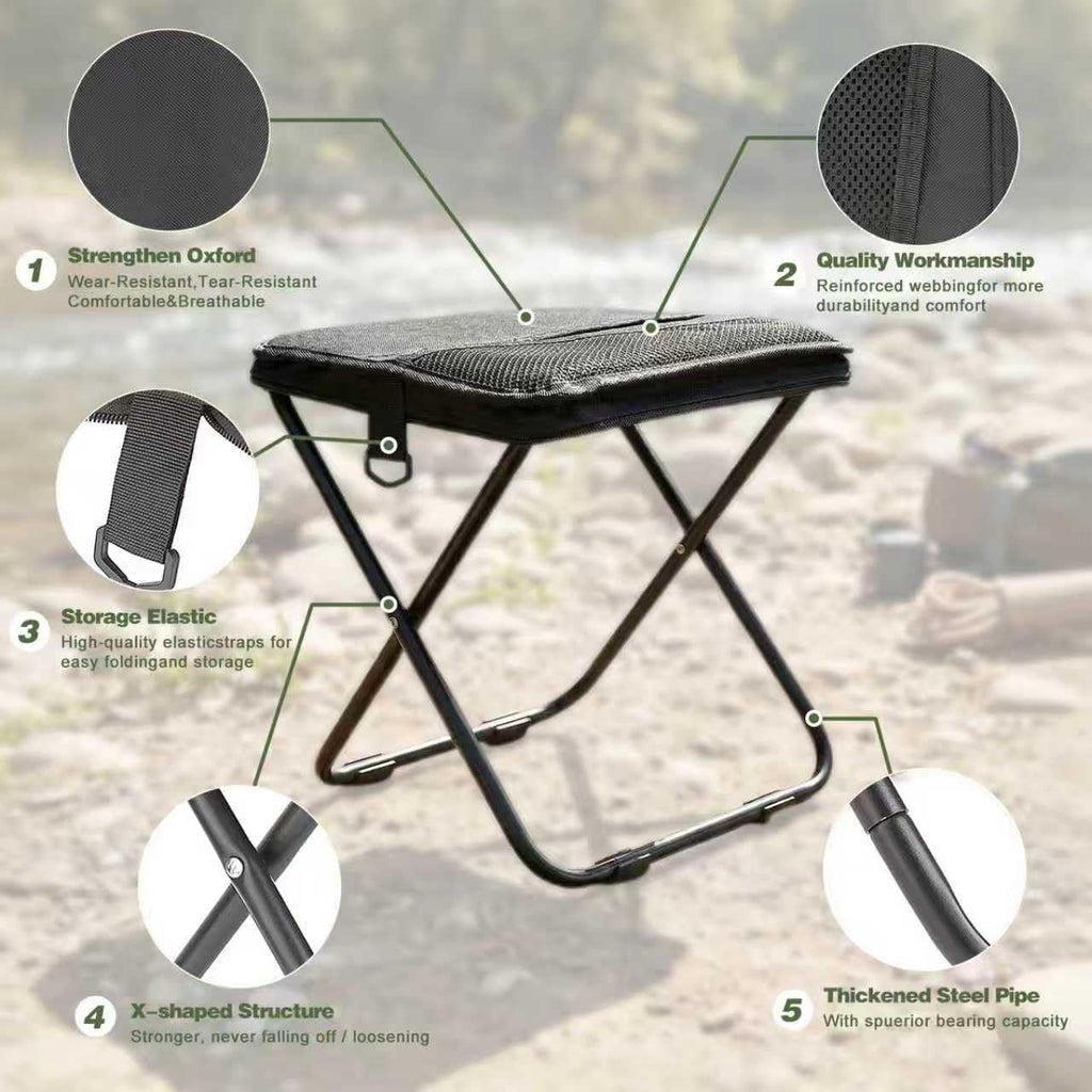 12-Inch Black Pocket Chair with Pockets