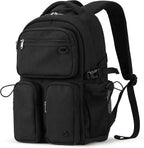 Travel Laptop Backpack, Lightweight Durable School Bookbag Men Woman 15.6" Computer Bag, Water Resistant Outdoor Hiking Backpacks With Multifunction Pockets, 17 Inch, Black