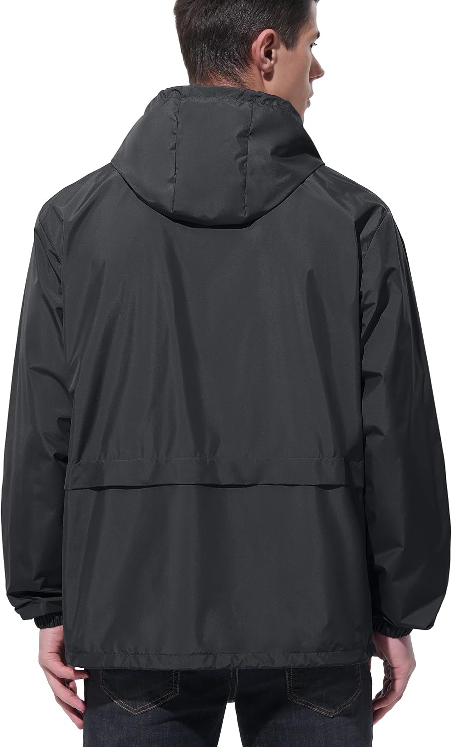 Men's Raincoat, Waterproof, Lightweight, Packable, Suitable for Hiking and Cycling