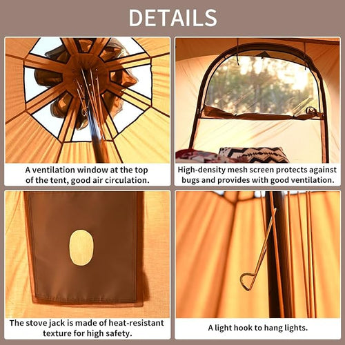 16.4ft Cotton Canvas Bell Camping Tent