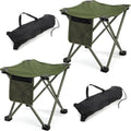 2-Pack Green Compact Folding Stool Set