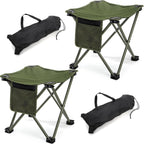 2-Pack Green Compact Folding Stool Set