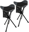 2-Pack Black Tall Tripod Stools