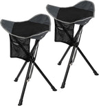 2-Pack Black Tall Tripod Stools