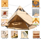 6-8 Person Waterproof Canvas Bell Tent