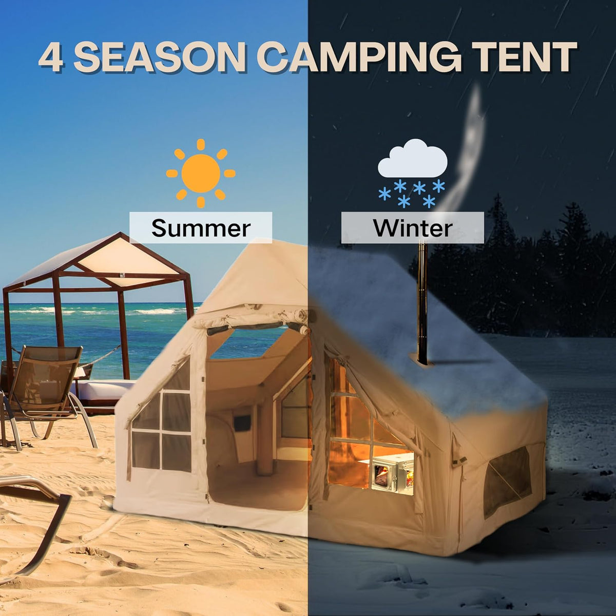 4-8 Person Portable Inflatable Camping Tent