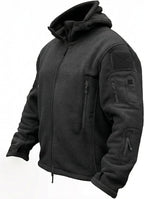 Men's Tactical Jacket, Fleece Lined, Full-Zip Military Hood, Windproof and Warm Winter Jacket