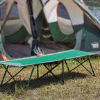 Folding Camping Cot Portable Cot Bed for Adults, Outdoor Bed Camp Cots for Sleeping with Carry Bag for Home, Travel, Office, Beach, Support up to 300lbs, Green