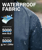 Men's Raincoat, Waterproof Hooded, Lightweight Raincoat, Golf, Hiking, Camping, Cycling