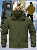 Men's Special Ops Military Tactical Soft Shell Winter Warm Fleece Lined Jacket Rain Hood Coat Hiking Snowboard