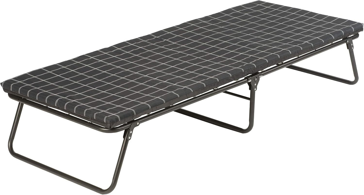 Camping Cot with Sleeping Pad, Folding Steel Cot with Thick Mattress Pad for Comfortable Sleeping, Deluxe for Big & Tall Adults