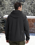 Men's Tactical Jacket, Fleece Lined, Full-Zip Military Hood, Windproof and Warm Winter Jacket