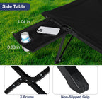 Folding Camping Cot with Table for Adults, Portable and Lightweight Sleeping Bed for Outdoor Traveling, Hiking, Easy to Set up, Black